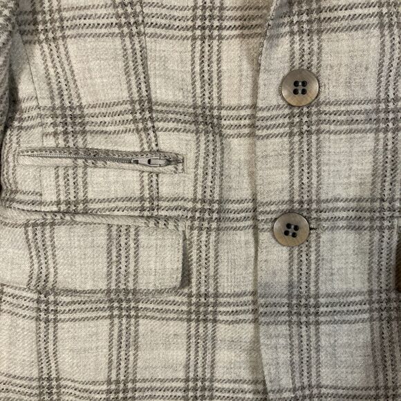 Tallia Boys Size 8 R Tan Plaid Wool Blazer Jacket Button Closure Plaid Coat - Picture 5 of 11